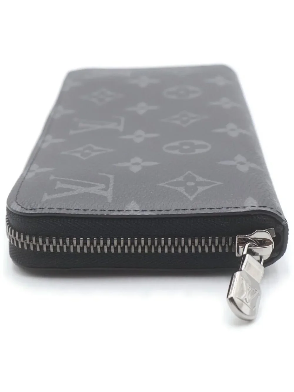 Louis Vuitton Monogram Eclipse Zippy Wallet Horizontal Black Leather